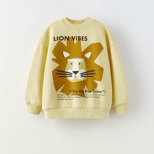 Zara Lion Vibes Yellow Toddler Sweatshirt